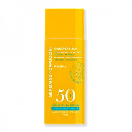 Fluido Solar Mineral SPF50 Timexpert Sun con filtros 100% minerales.